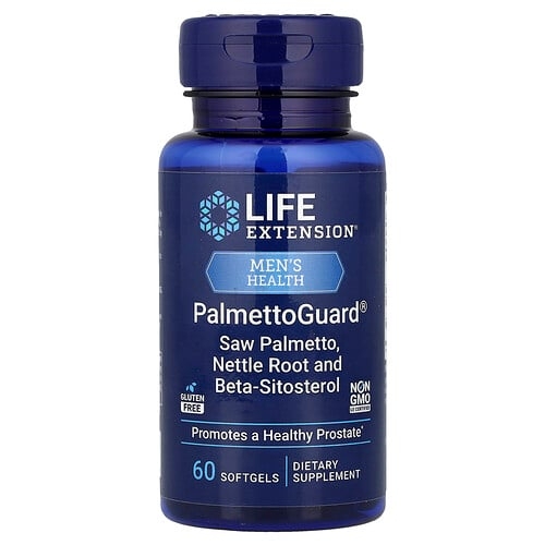 라이프 익스텐션 Life Extension, 남성 건강, PalmettoGuard®, 쏘팔메토, 쐐기풀 뿌리 및 베타-시토스테롤, 소프트젤 60정 상세 이미지