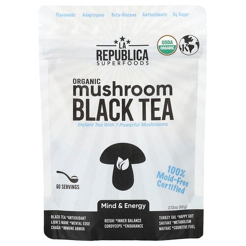 LA 리퍼블리카 La Republica, 유기농 버섯 홍차, 60g(2.12oz) 상세 이미지
