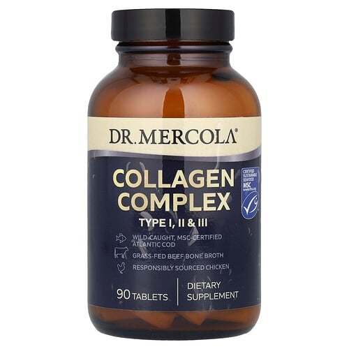 닥터 멀코라 Dr. Mercola, 콜라겐 복합체, I, II, III형, 90정 상세 이미지
