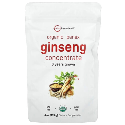 마이크로 인그리디언츠 Micro Ingredients, 유기농 인삼 농축물, 113g(4oz) 상세 이미지