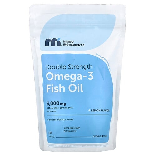 마이크로 인그리디언츠 Micro Ingredients, 오메가3 피쉬 오일, 240mg, 피쉬 소프트젤 1,000정(소프트젤당 1,000mg) 상세 이미지