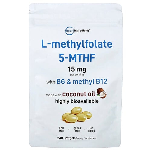 마이크로 인그리디언츠 Micro Ingredients, L-메틸엽산, 소프트젤 240정 상세 이미지