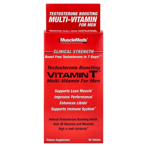 머슬메즈 MuscleMeds, Vitamin T™, 남성용 테스토스테론 강화 종합비타민, 90정 상세 이미지