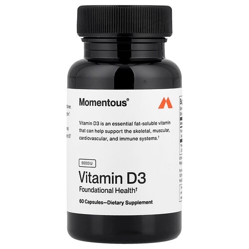 Momentous, 비타민D3, 125mg(5,000IU), 캡슐 60정 상세 이미지