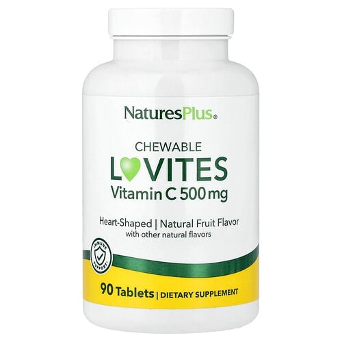 네이쳐스 플러스 NaturesPlus, Chewable Lovites, 비타민 C, 천연 과일, 90정 상세 이미지