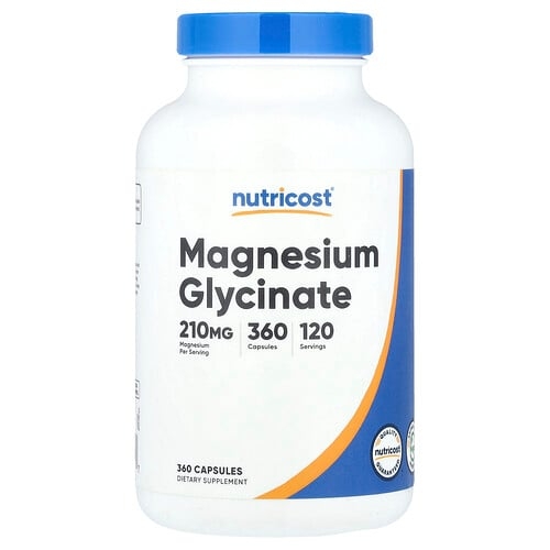 뉴트리코스트 Nutricost, 마그네슘 글리시네이트, 캡슐 360정(캡슐 1정당 70mg) 상세 이미지