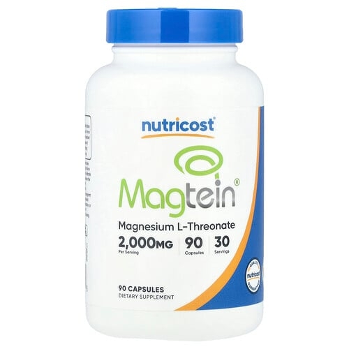 뉴트리코스트 Nutricost, Magtein®, 마그네슘 L-트레온산, 캡슐 90정(캡슐 1정당 666mg) 상세 이미지