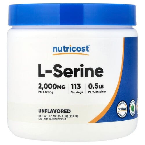 뉴트리코스트 Nutricost, l-세린 분말, 무맛, 227g(8.1oz) 상세 이미지