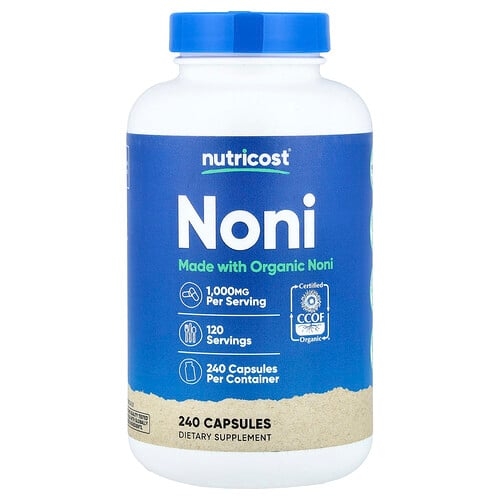 뉴트리코스트 Nutricost, 노니, 캡슐 240정(캡슐 1정당 500mg) 상세 이미지