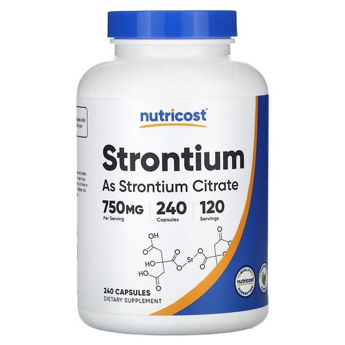 뉴트리코스트 Nutricost, 스트론튬, 캡슐 240정(캡슐 1정당 375mg) 상세 이미지