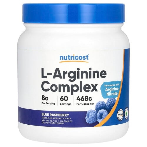 뉴트리코스트 Nutricost, L-아르기닌 복합체, 블루 라즈베리, 468g(16.7oz) 상세 이미지