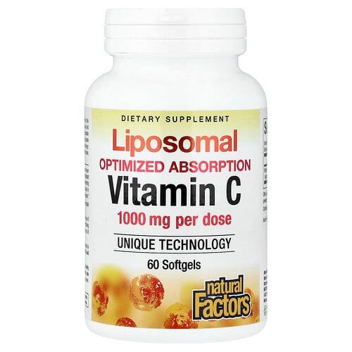 네츄럴 펙터스 Natural Factors, 리포소말 비타민C, 소프트젤 60정(소프트젤 1정당 500mg) 상세 이미지