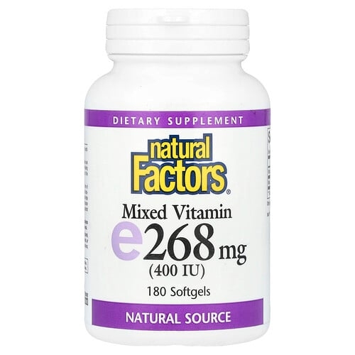 네츄럴 펙터스 Natural Factors, 혼합 비타민E, 268mg(400IU), 소프트젤 180정 상세 이미지