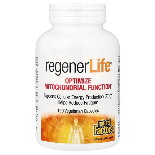 네츄럴 펙터스 Natural Factors, RegenerLife®, 미토콘드리아 기능 최적화, 베지 캡슐 120정 상세 이미지