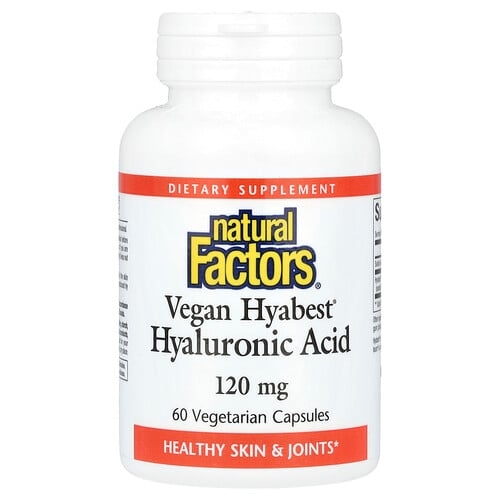 네츄럴 펙터스 Natural Factors, 비건 Hyabest, 히알루론산, 120mg, 베지 캡슐 60정 상세 이미지