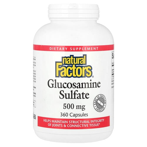 네츄럴 펙터스 Natural Factors, 글루코사민 설페이트, 500mg, 캡슐 360정 상세 이미지