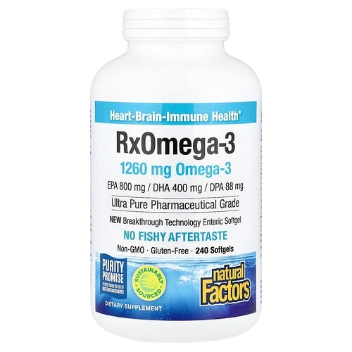 네츄럴 펙터스 Natural Factors, Rx오메가3, 소프트젤 240정(소프트젤 1정당 630mg) 상세 이미지