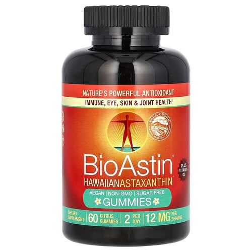 뉴트렉스 하와이 Nutrex Hawaii, BioAstin®, 하와이산 아스타잔틴 구미젤리, 감귤류 맛, 구미젤리 60개 상세 이미지