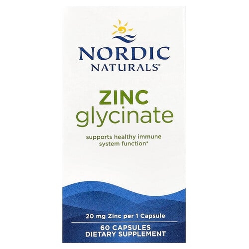 노르딕 네츄럴 프로페셔날 Nordic Naturals, 아연 글리시네이트, 20mg, 캡슐 60정 상세 이미지