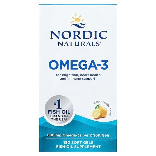 노르딕 네츄럴 프로페셔날 Nordic Naturals, 오메가3, 레몬 맛, 소프트젤 180정(소프트젤당 345mg) 상세 이미지