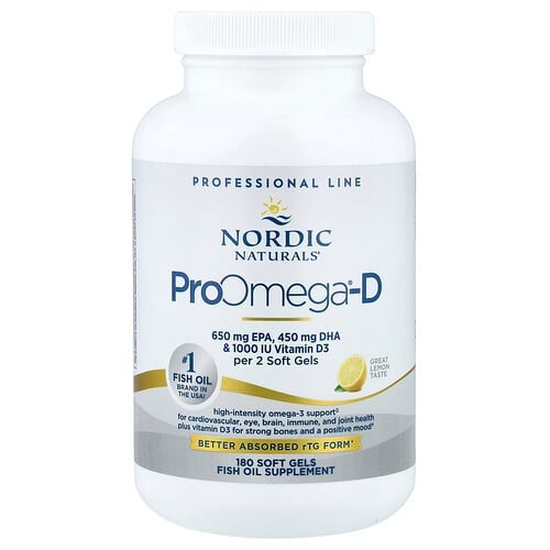 노르딕 네츄럴 프로페셔날 Nordic Naturals, ProOmega®-D, 상큼한 레몬, 소프트젤 180정 상세 이미지