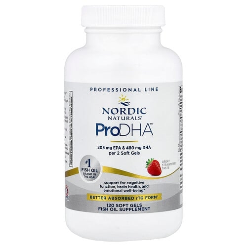 노르딕 네츄럴 프로페셔날 Nordic Naturals, ProDHA™, 딸기맛, 소프트젤 120정(소프트젤 1정당 250mg) 상세 이미지