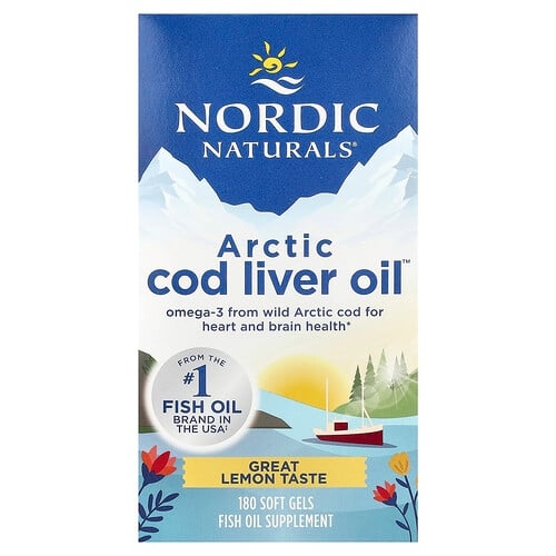 노르딕 네츄럴 프로페셔날 Nordic Naturals, Arctic Cod Liver Oil™, 레몬 맛, 소프트젤 180정 상세 이미지