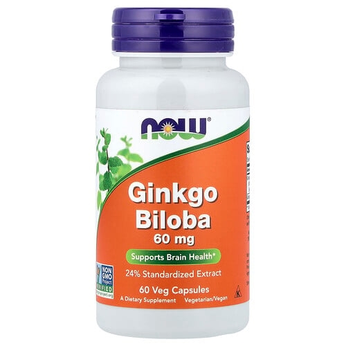 나우푸드 NOW Foods, 은행나무, 60mg, 베지 캡슐 60정 상세 이미지
