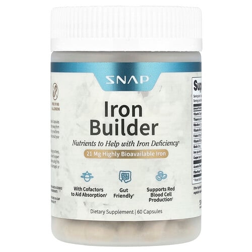 스냅 서플리먼츠 Snap Supplements, Iron Builder, 캡슐 60정 상세 이미지
