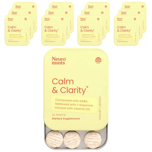 뉴로검 NeuroGum, NeuroMints, Calm & Clarity, 허니 레몬, 12팩, 각 12개 상세 이미지