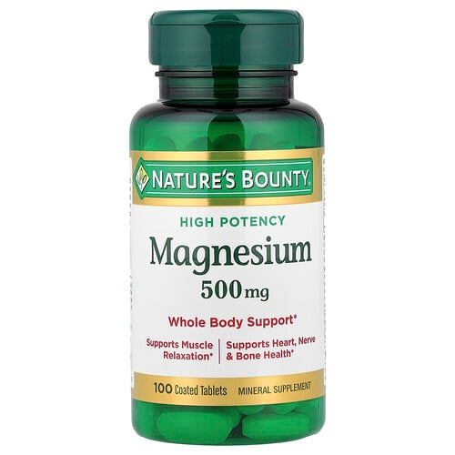 네이쳐스 바우티 Nature's Bounty, 마그네슘, 고효능, 500mg, 코팅 정제 100정 상세 이미지