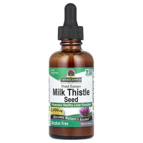 네이쳐스 엔서 Nature's Answer, 밀크시슬 씨, 액상 추출물, 알코올 무함유, 2,000mg, 60mL(2fl oz) 상세 이미지