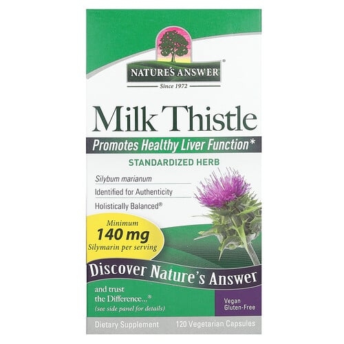 네이쳐스 엔서 Nature's Answer, 밀크시슬, 140mg, 베지 캡슐 120정 상세 이미지