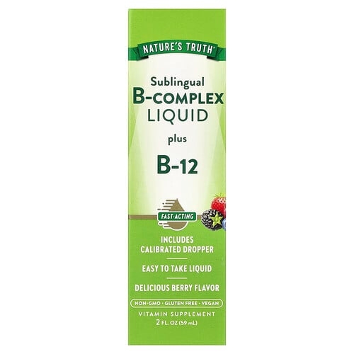 네이쳐스 트루 Nature's Truth, 설하 B-복합체 액상 플러스 B-12, 베리, 59ml(2fl oz) 상세 이미지