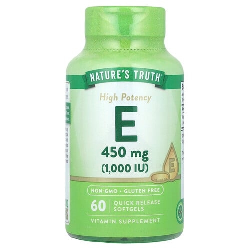 네이쳐스 트루 Nature's Truth, 비타민E, 고효능, 450mg(1,000IU), 빠른 방출 소프트젤 60정 상세 이미지
