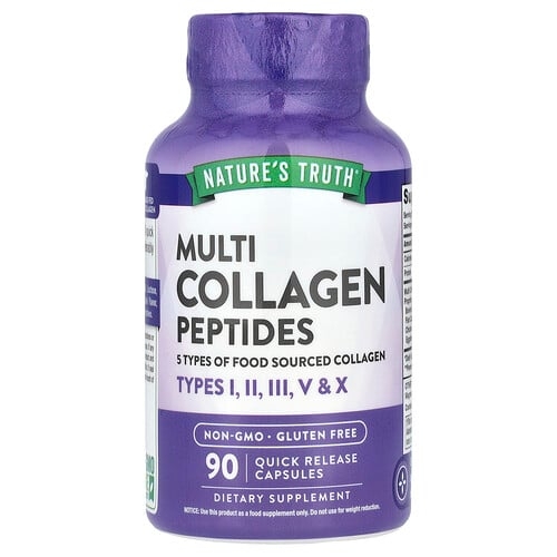 네이쳐스 트루 Nature's Truth, 멀티 콜라겐 펩타이드, 빠른 방출 캡슐 90정(캡슐 1정당 500mg) 상세 이미지