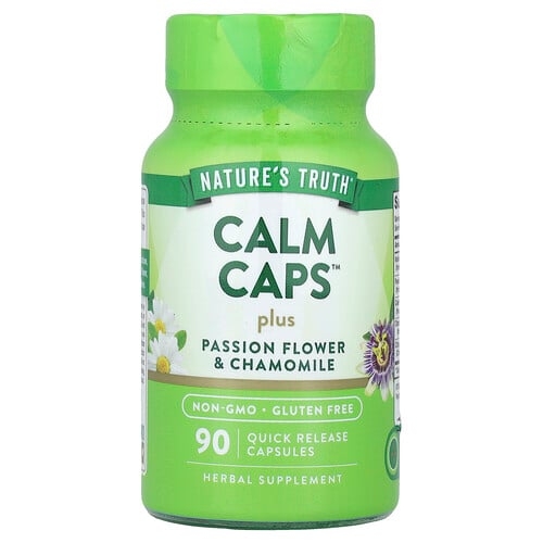 네이쳐스 트루 Nature's Truth, Calm Caps™ 플러스 시계꽃 & 카모마일, 빠른 방출 캡슐 90정 상세 이미지