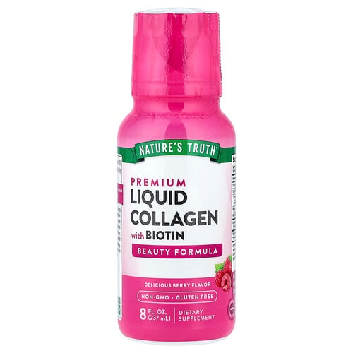 네이쳐스 트루 Nature's Truth, 비오틴 함유 프리미엄 액상 콜라겐, 딜리셔스 베리 맛, 237ml(8fl oz) 상세 이미지