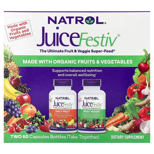 네트롤 Natrol, JuiceFestiv®, 2병, 캡슐 60정 상세 이미지