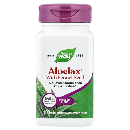 네이쳐스 웨이 Nature's Way, Aloelax®, 회향 씨 함유, 비건 캡슐 100정 상세 이미지