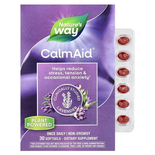 네이쳐스 웨이 Nature's Way, CalmAid, 임상 연구를 마친 라벤더, 80mg, 소프트젤 30정 상세 이미지