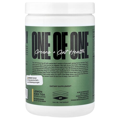 원오브원 ONE OF ONE, 녹색 채소 + 장 건강, 레몬 아이스티, 360g(12.7oz) 상세 이미지