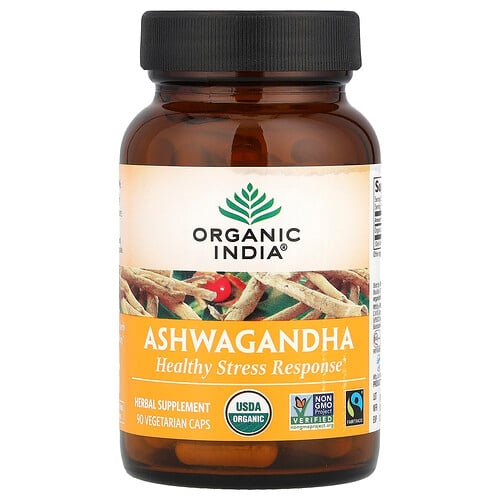 올가닉 인디아 Organic India, 아슈와간다, 베지 캡슐 90정(캡슐 1정당 400mg) 상세 이미지