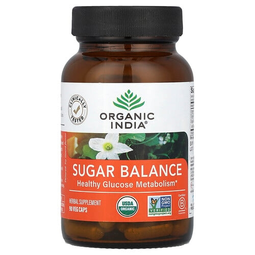 올가닉 인디아 Organic India, Sugar Balance, 건강한 포도당 신진대사 증진, 베지 캡슐 90정 상세 이미지