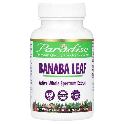 파라다이스 허브 Paradise Herbs, 바나바잎, 베지 캡슐 60정(캡슐 1정당 250mg) 상세 이미지
