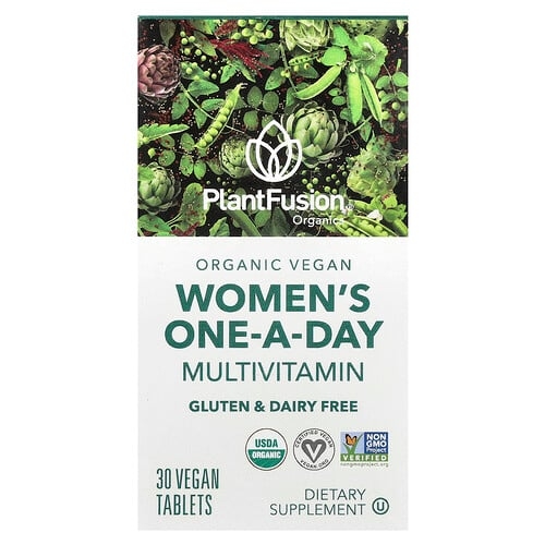 플랜드퓨전 PlantFusion, 여성용 원어데이 종합비타민, 유기농 비건, 30정 비건 정제 상세 이미지