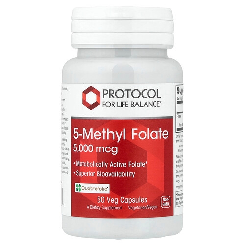 프로토콜 포 라이프 발란스 Protocol for Life Balance, 5-메틸 엽산, 5,000mcg, 베지 캡슐 50정 상세 이미지