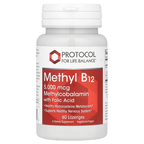 프로토콜 포 라이프 발란스 Protocol for Life Balance, 메틸 B12, 5,000mcg, 사탕 정제 60정 상세 이미지