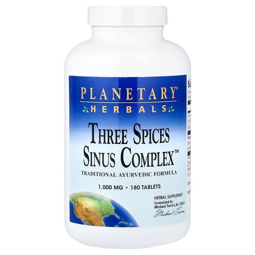 플랜터리 허벌 Planetary Herbals, Three Spices Sinus Complex™, 180정 상세 이미지