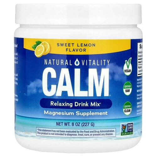네츄럴 바이탈리티 Natural Vitality, CALM®, 릴랙싱 드링크 믹스, 스위트 레몬, 227g(8oz) 상세 이미지